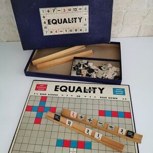 Vintage Equality Board Game, Numerical Numbers Mathematical Game Tiles